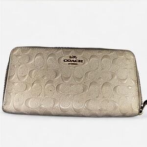 Coach Ivory Embossed Leather Wallet